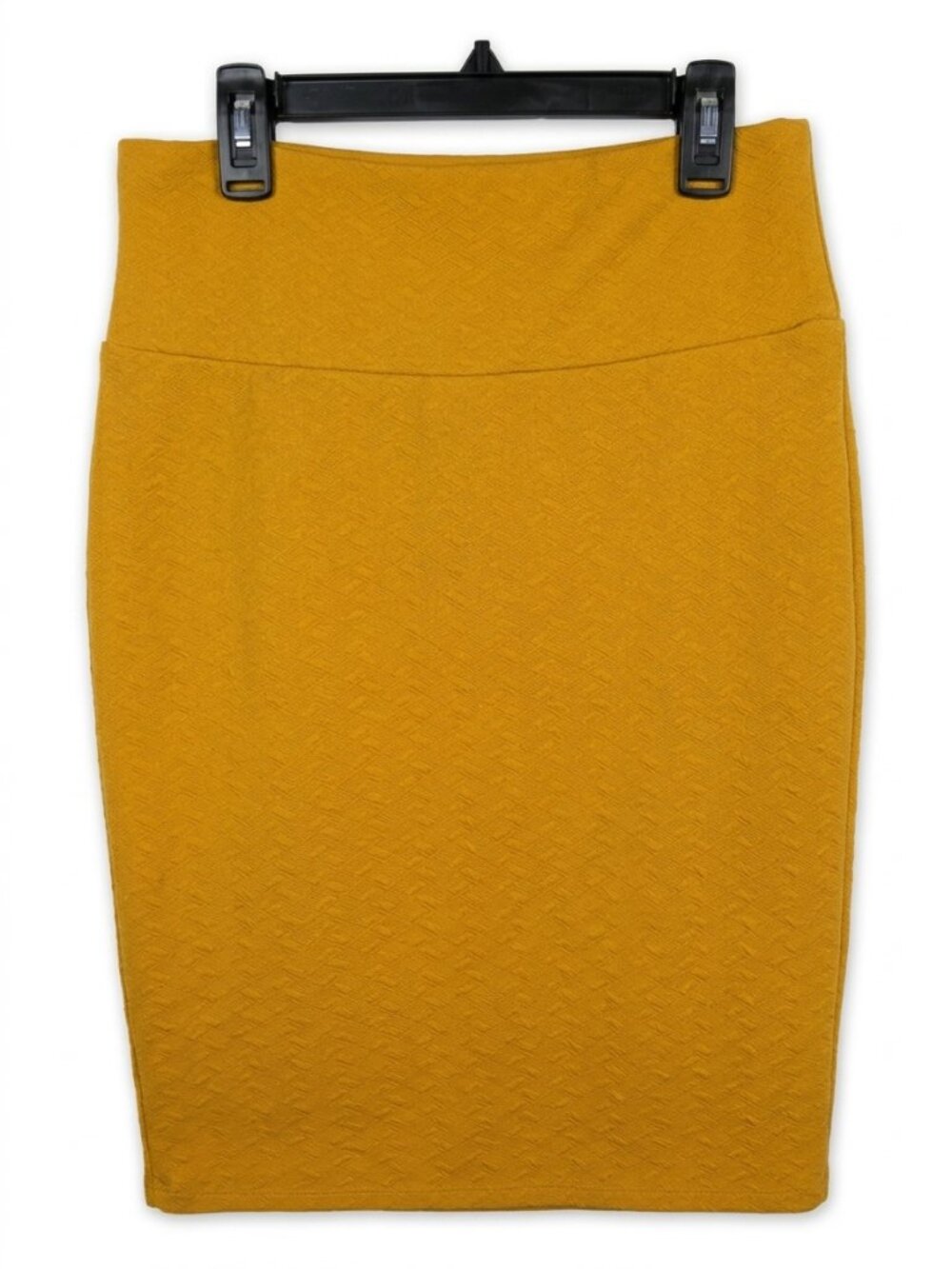 LuLaRoe Mustard Yellow Textured Pencil Skirt Size M